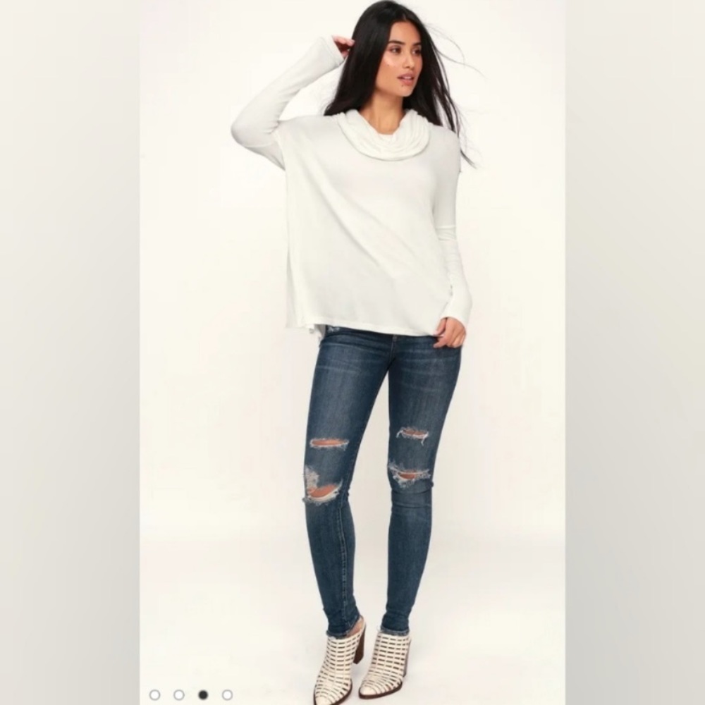 Jack by BB dakota Early riser white ribbed top